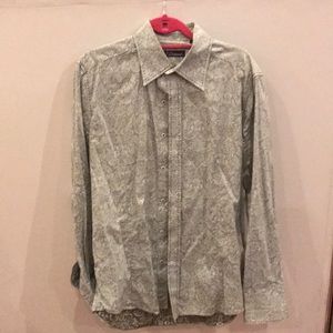 Men’s paisley long sleeve button down